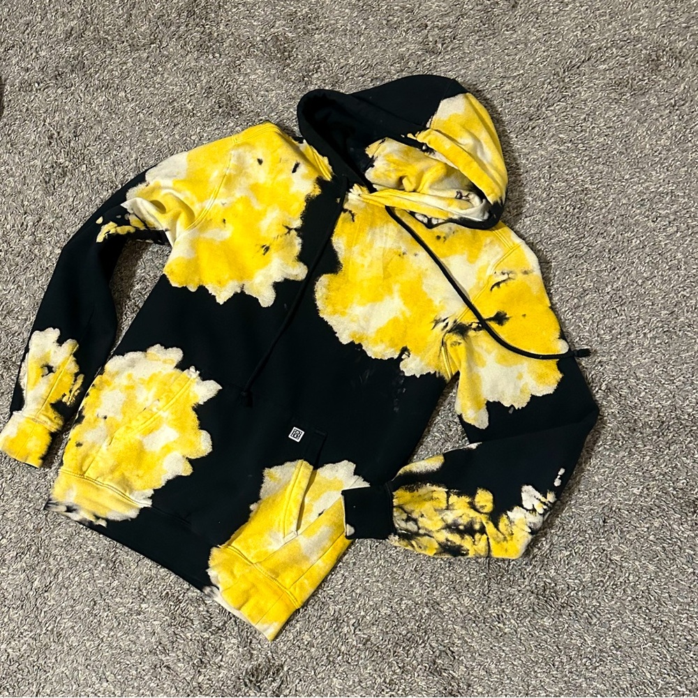 M. lab black and yellow tie dye hoodie